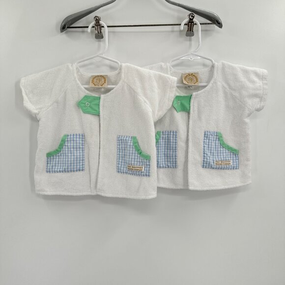 The Beaufort Bonnet Company Terry Cloth Bath Robe Snap 6-12 Months Lot of 2 - Picture 1 of 12